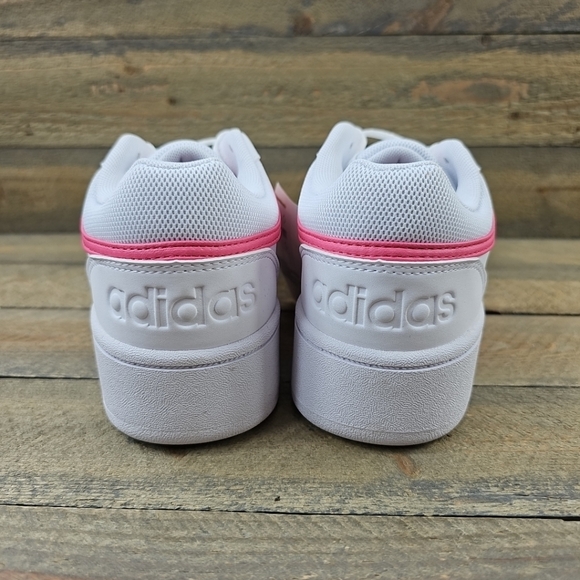 adidas Women's Hoops 3.0 Bold Shoes White/Fusion Pink - Picture 4 of 10